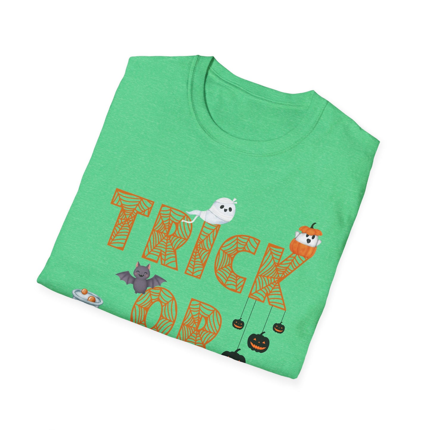 Trick or Treat Halloween Themed T-Shirt- Unisex Softstlye
