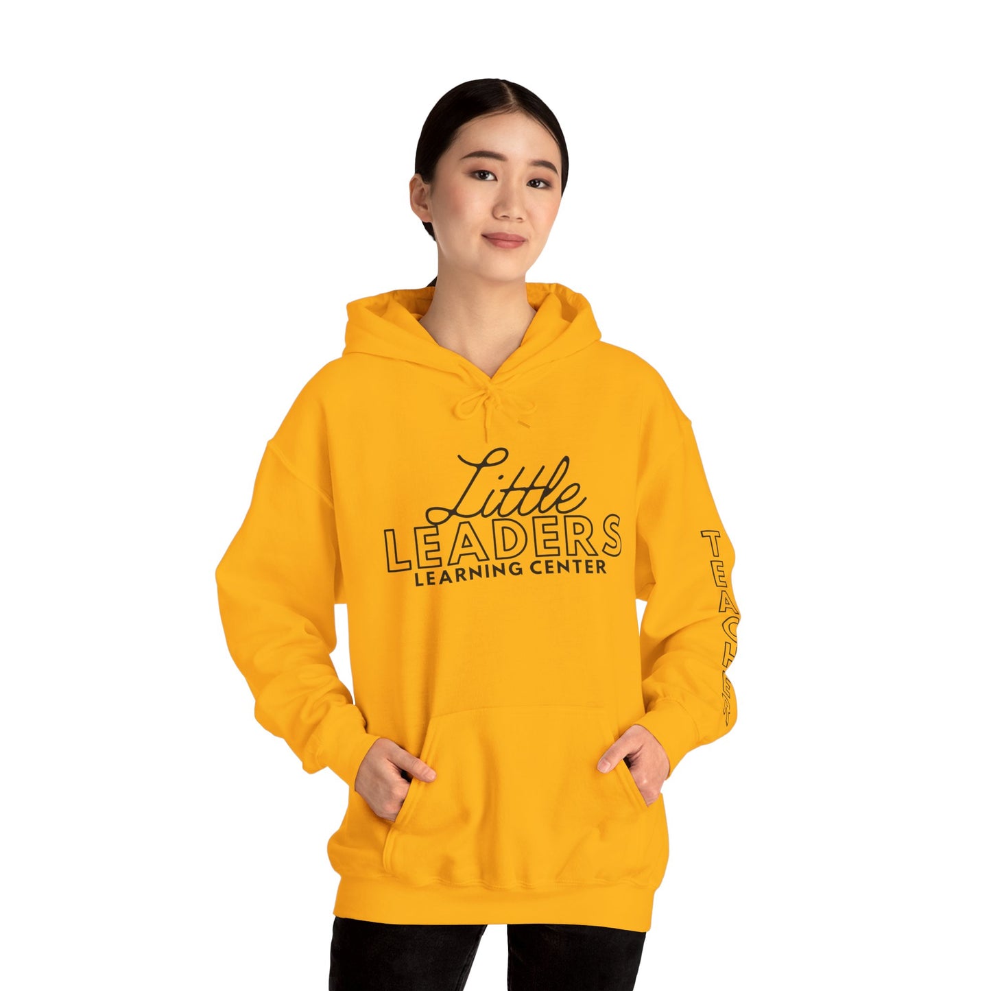 Little Leaders Teacher Simple Design Hoodie w/ Teacher on Sleeve - Cozy Unisex Sweatshirt