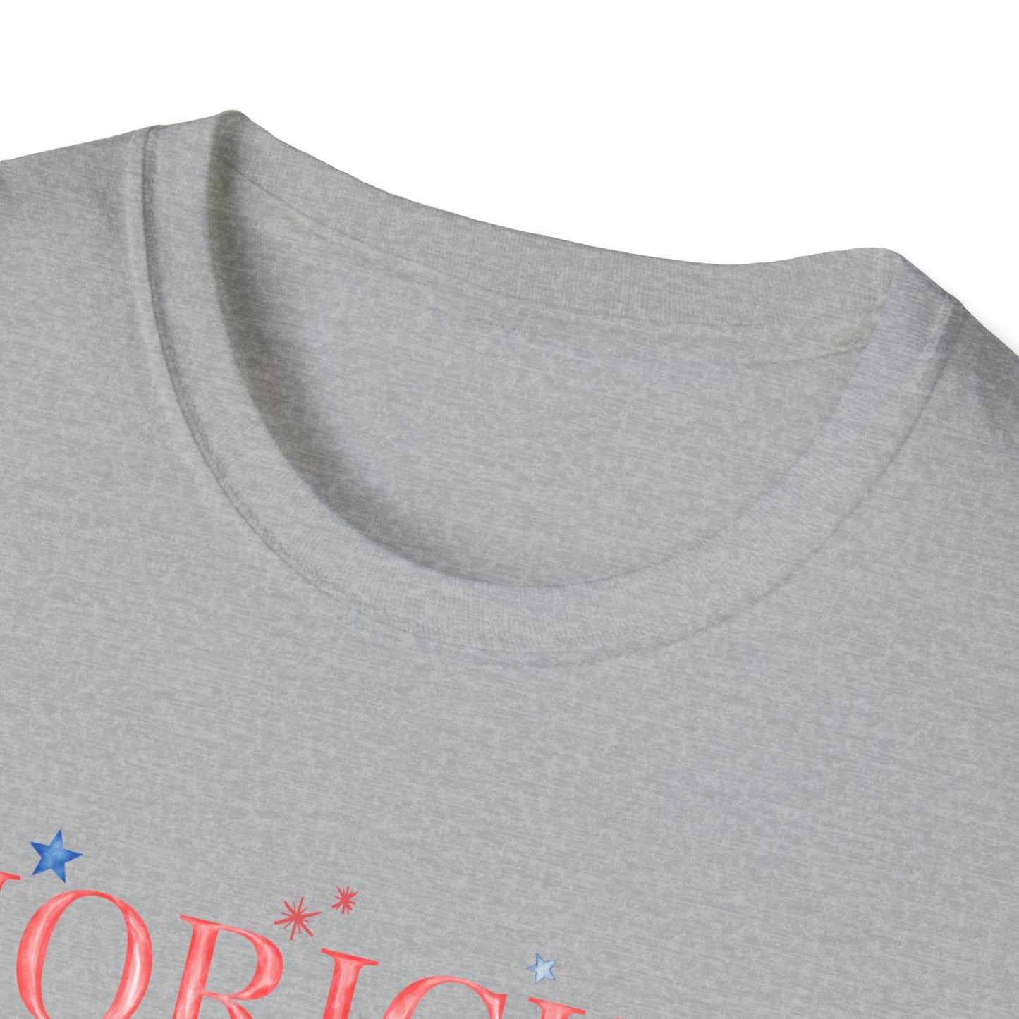 Flag Day Unisex Softstyle T-Shirt with Morichesee Shines Bright in Stars + Stripes Design- Holiday