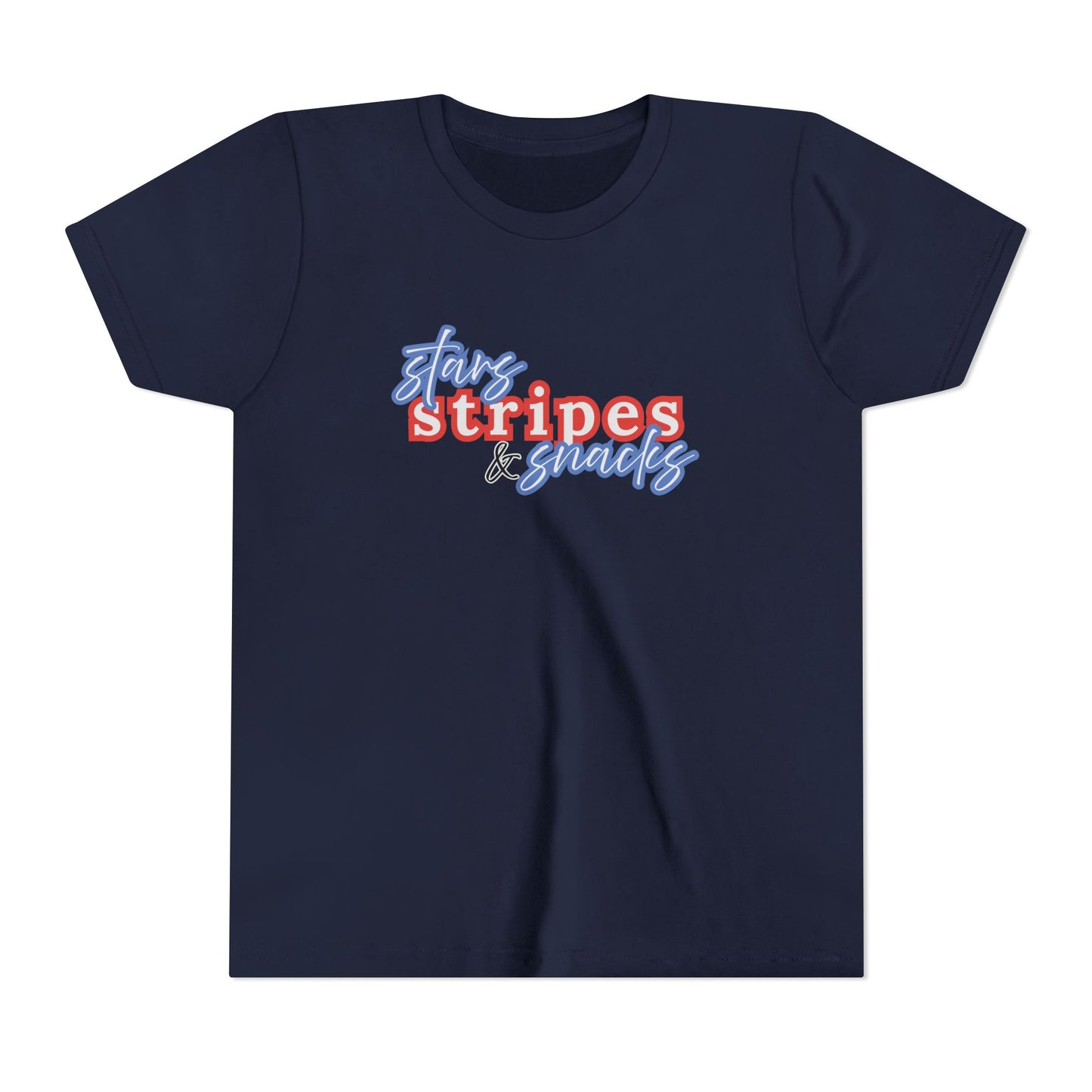 Stars, Stripes & Snacks Youth Tee for Kids, USA - Kids Short Sleeve Shirt, Holiday Mini