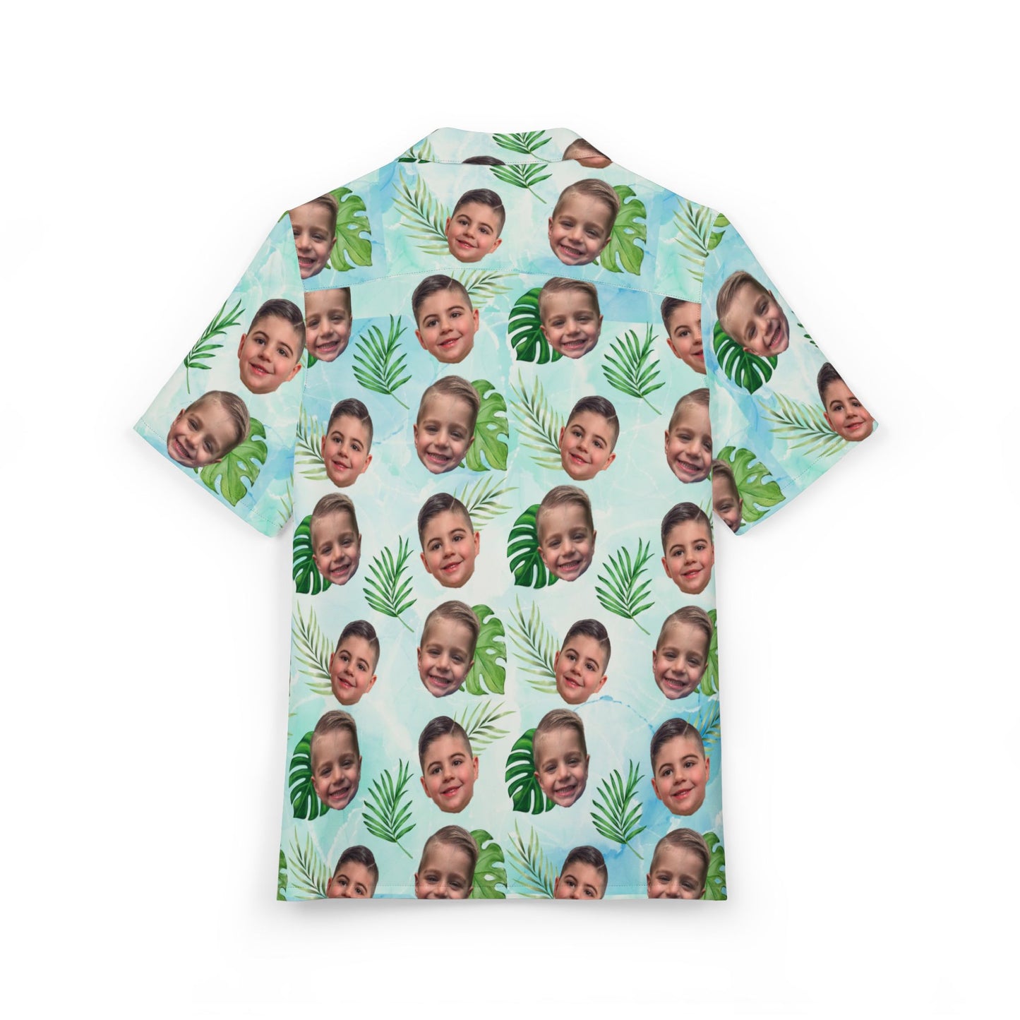Hawaiian Fatherhood- Personalized Kid's Face Hawaiian Button-Down Shirt | Fun Summer Vacation Style