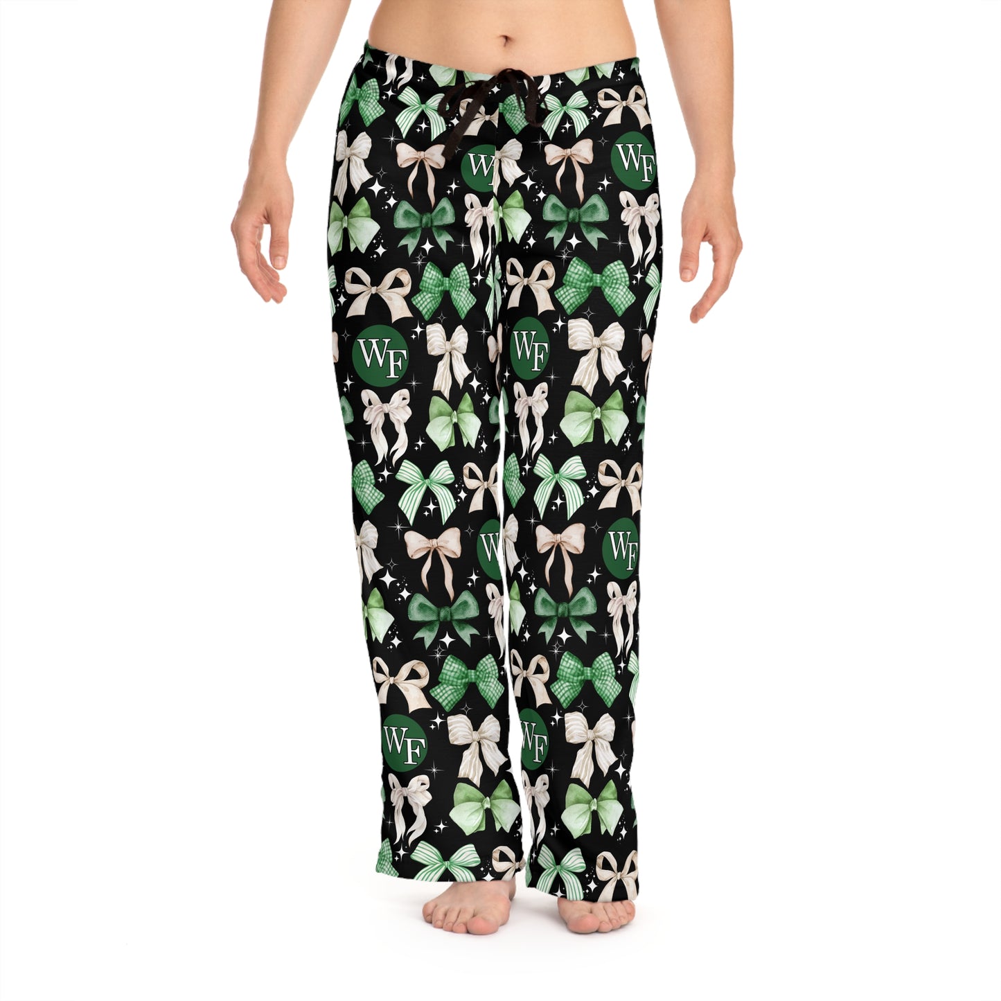 Floyd Strong Green Bow Design Chic Women's Pajama Pants  - Perfect for Cozy Nights and Pajama Days