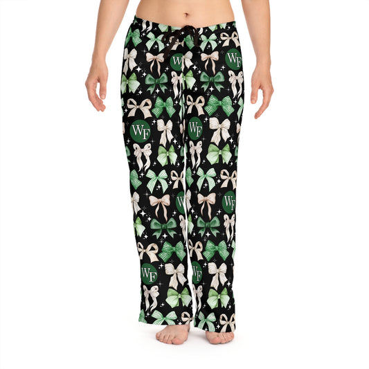 Floyd Strong Green Bow Design Chic Women's Pajama Pants  - Perfect for Cozy Nights and Pajama Days