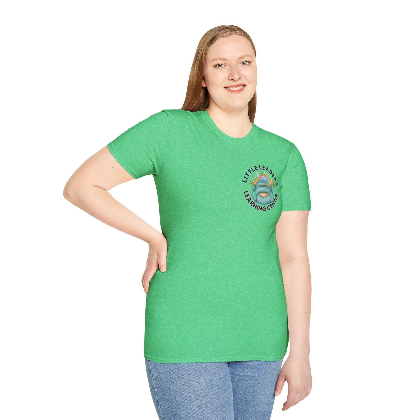 Little Leaders Teacher w/ Backpack Design Unisex Softstyle T-Shirt