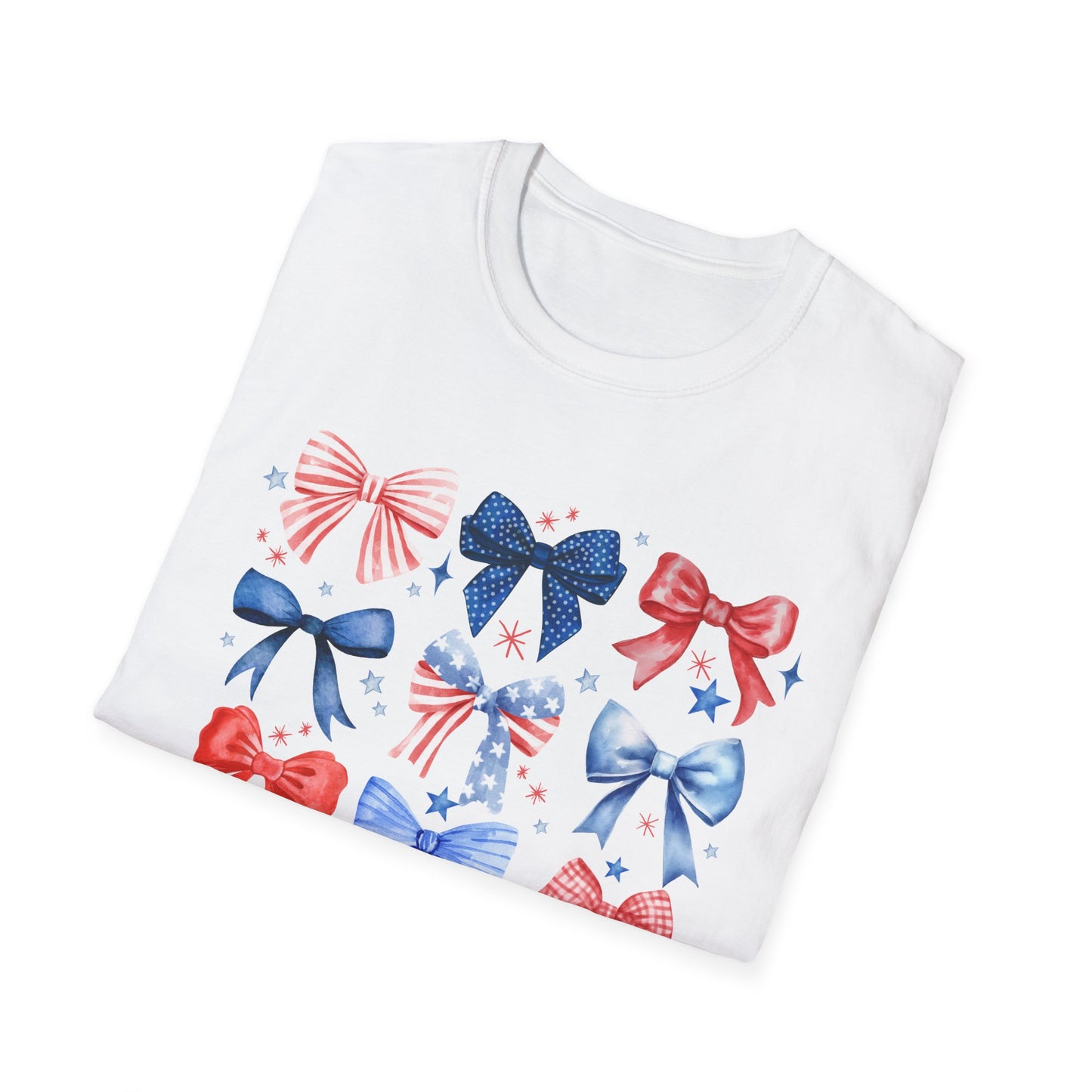 Patriotic Bow Graphic Tee for Celebrations- Holiday