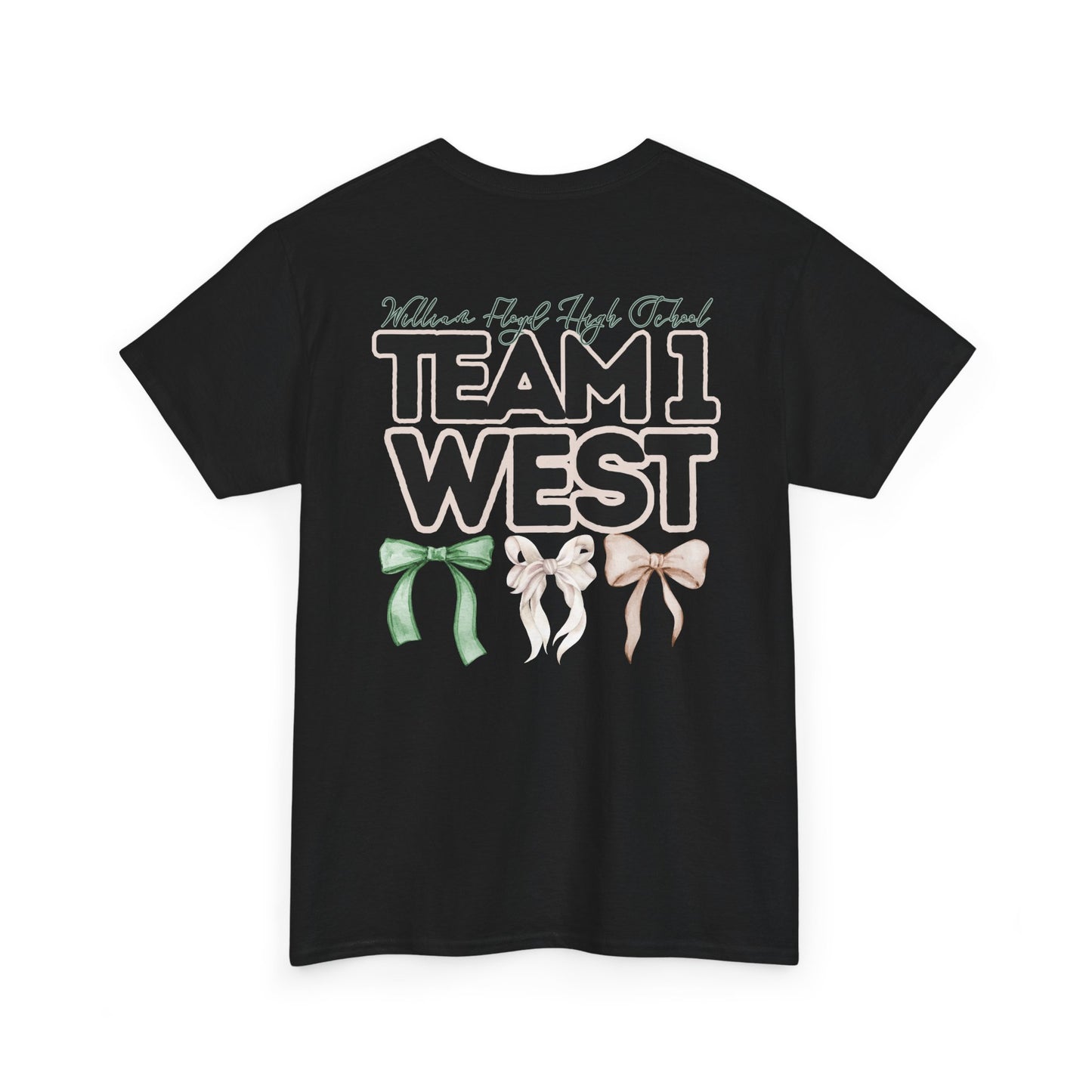 WFHS- TEAM 1 WEST- Floyd Teacher and Bows- Unisex Heavy Cotton Tee with Bow Design