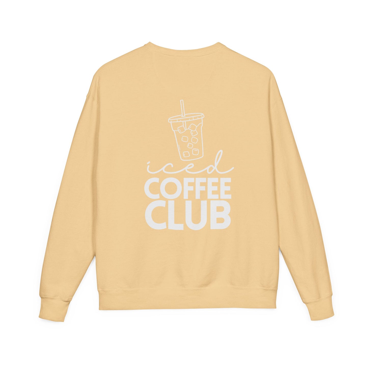 Coffee Lovers Garment Dyed Sweatshirt, Iced Coffee Club Apparel