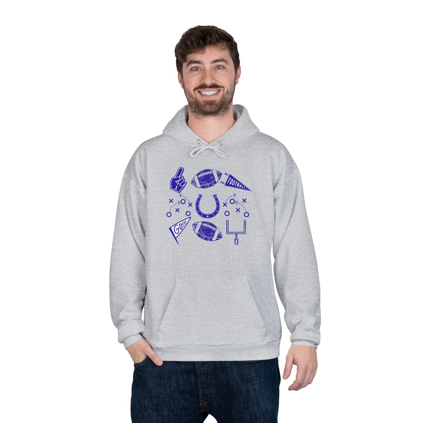 Football Fan Eco-Friendly Hoodie, Unisex Hooded Sweatshirt