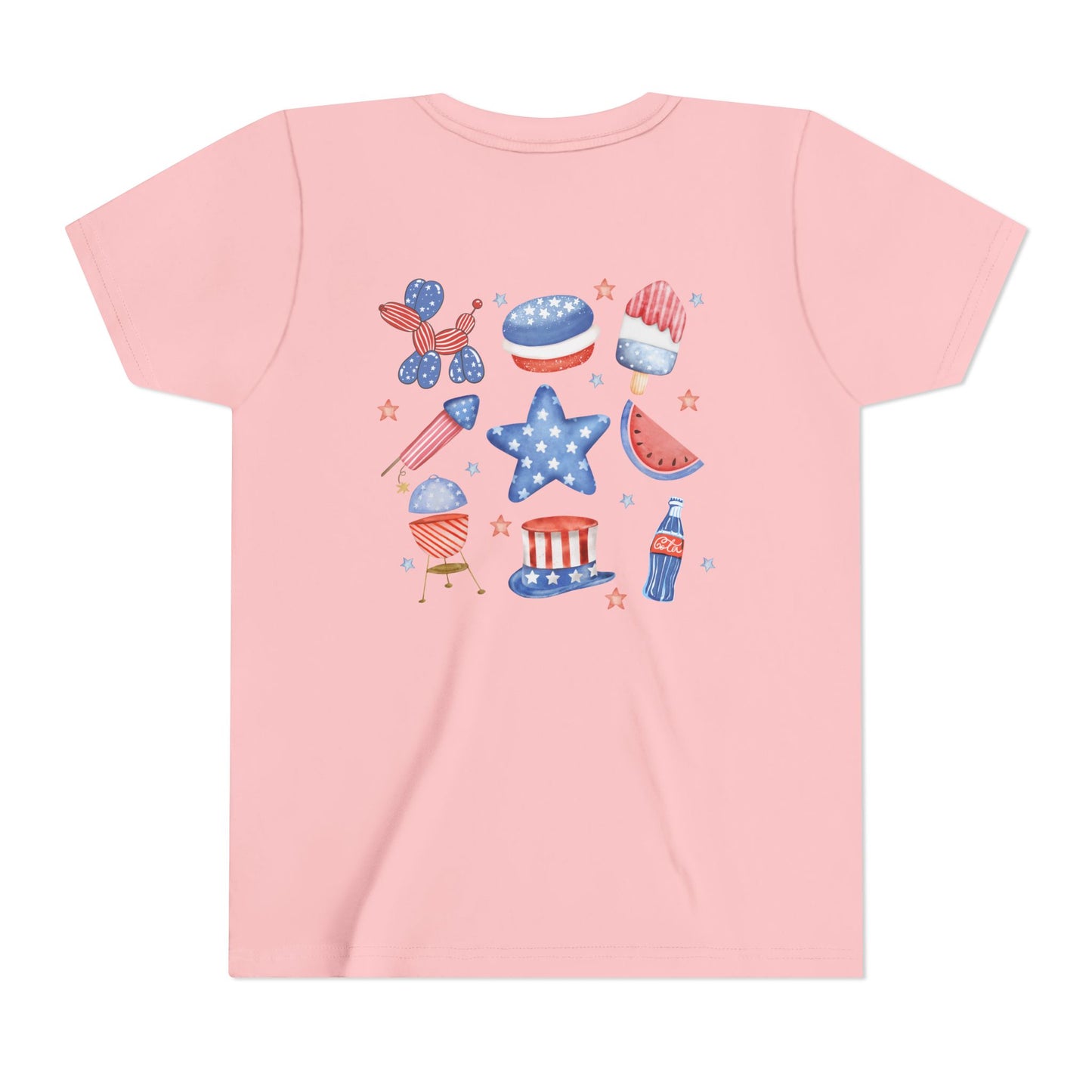 Stars, Stripes & Snacks Youth Tee for Kids, USA - Kids Short Sleeve Shirt, Holiday Mini