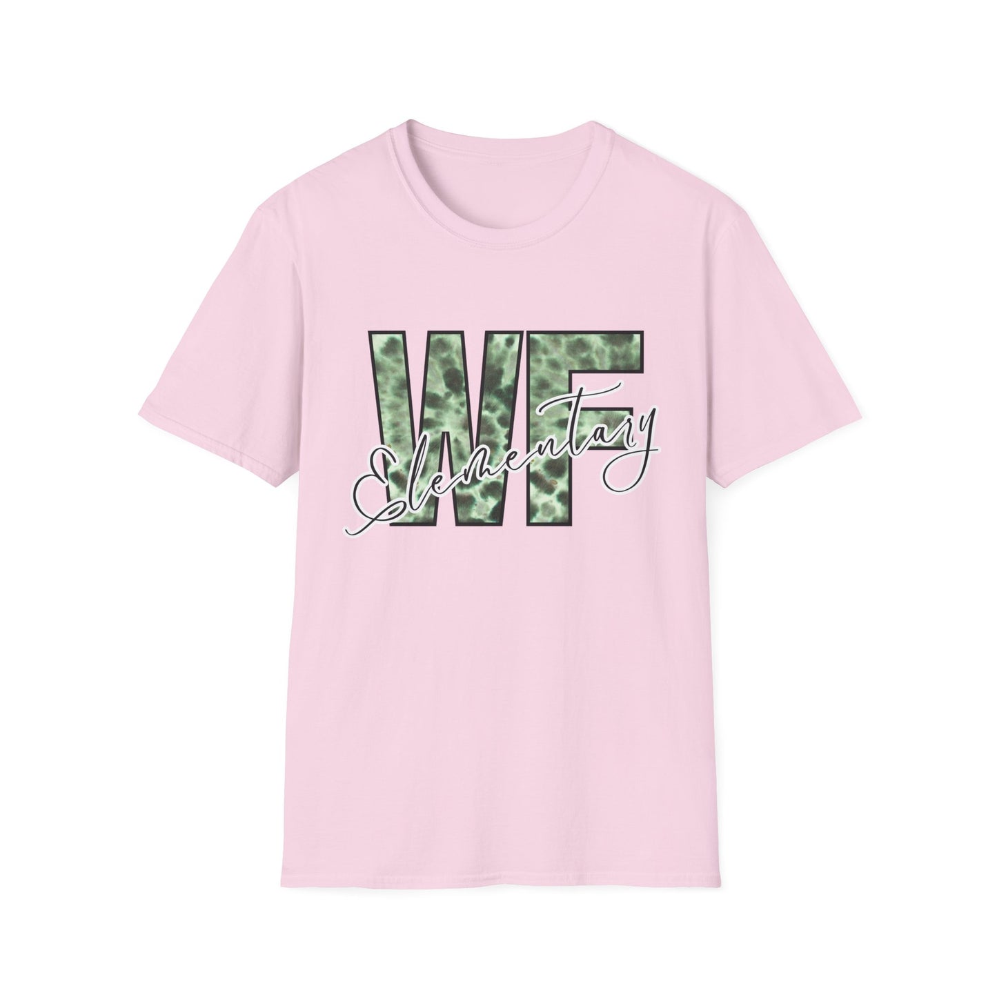 Tie Dye WFE Stylish Unisex Softstyle T-Shirt with WF Elementary Design
