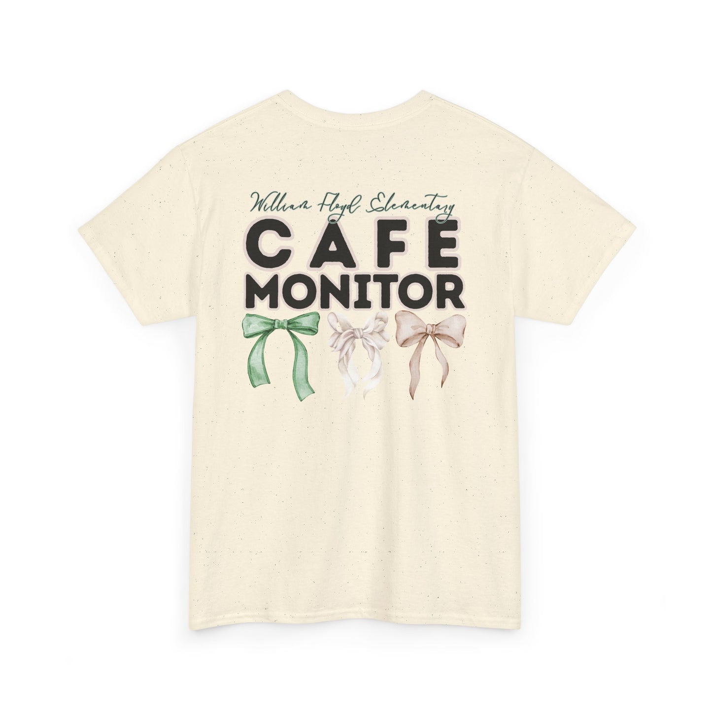 WFE Cafe Monitor and Bows- Unisex Heavy Cotton Tee with Bow Design