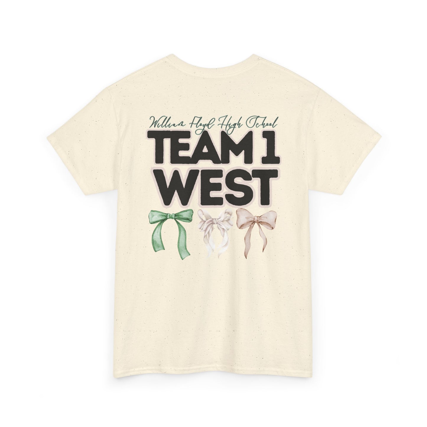 WFHS- TEAM 1 WEST- Floyd Strong Teacher and Bows- Unisex Heavy Cotton Tee with Bow Design