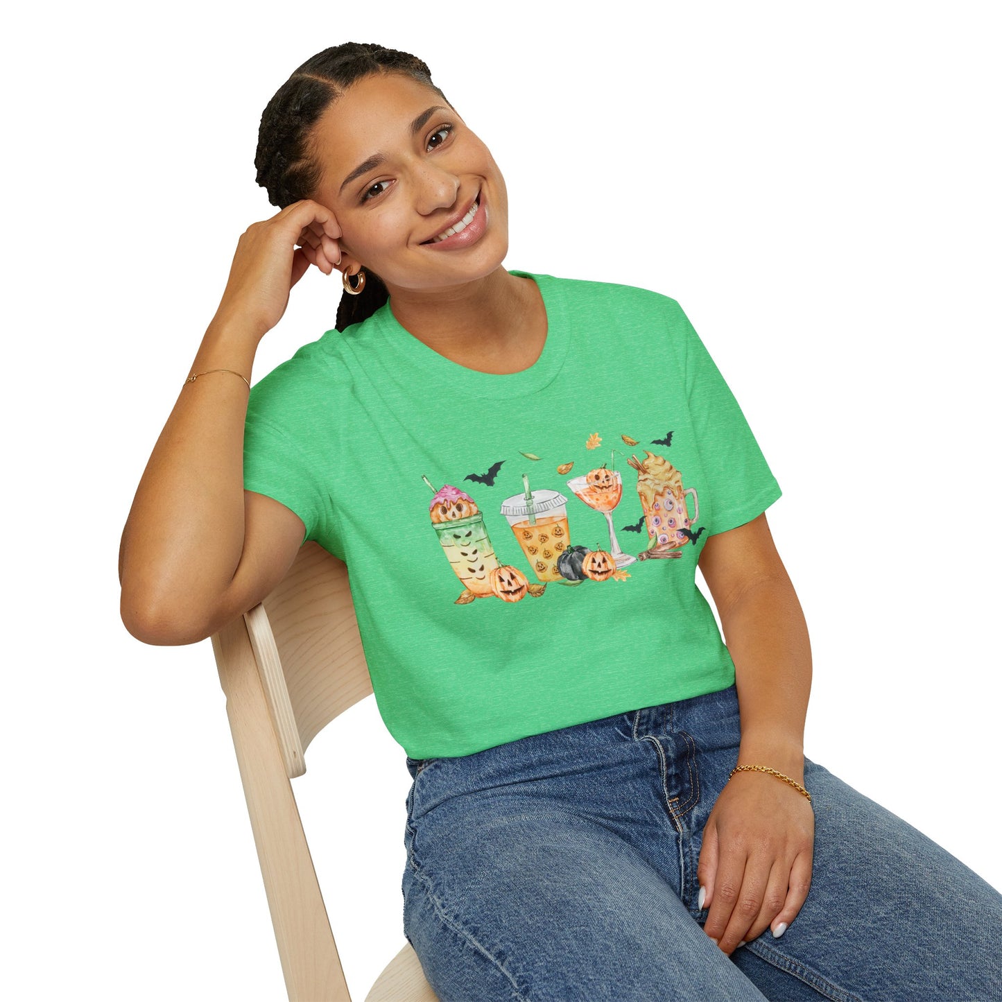 Halloween Beverage Themed T-Shirt- Unisex Softstlye