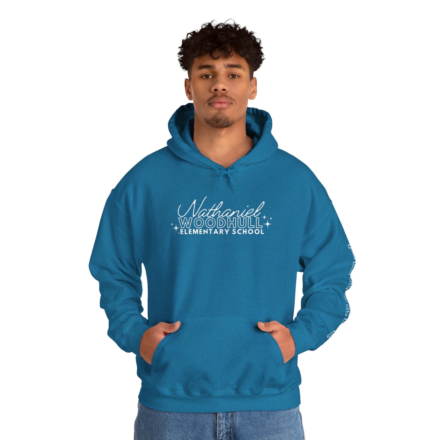 Woodhull Teacher Simple Design Hoodie w/ Teacher on Sleeve - Cozy Unisex Sweatshirt