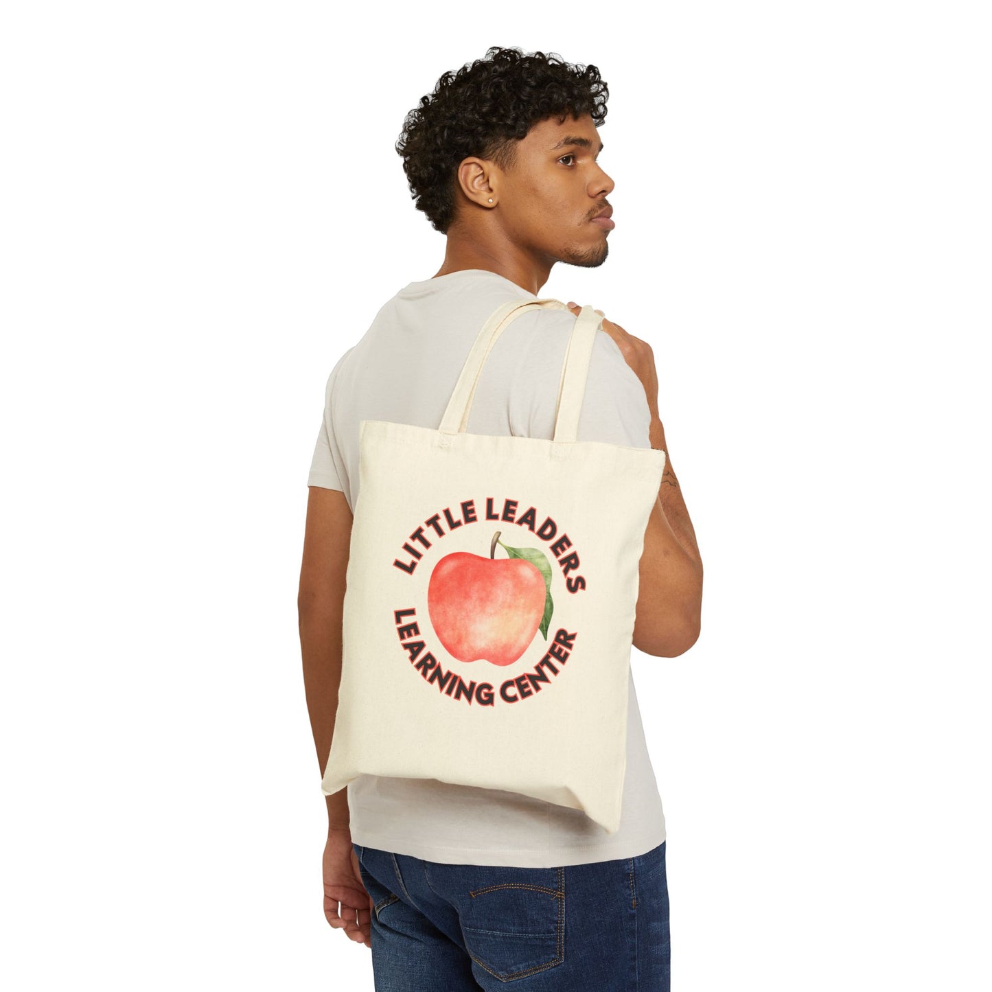 Little Leaders w/ Apple Design Cotton Canvas Tote Bag