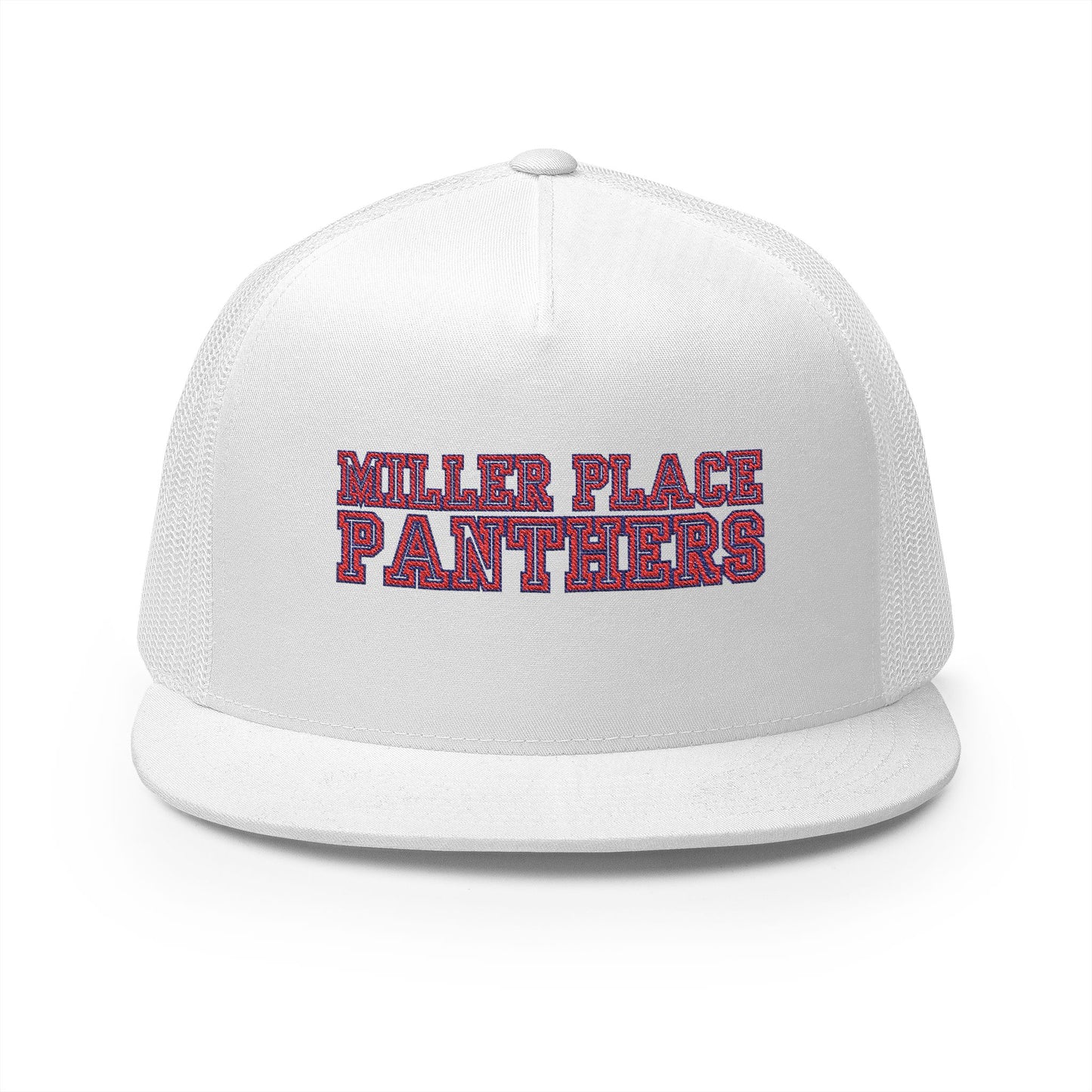 Miller Place Panthers Embroidered 5 Panel Trucker Cap - Sporty Style for Active Lifestyles