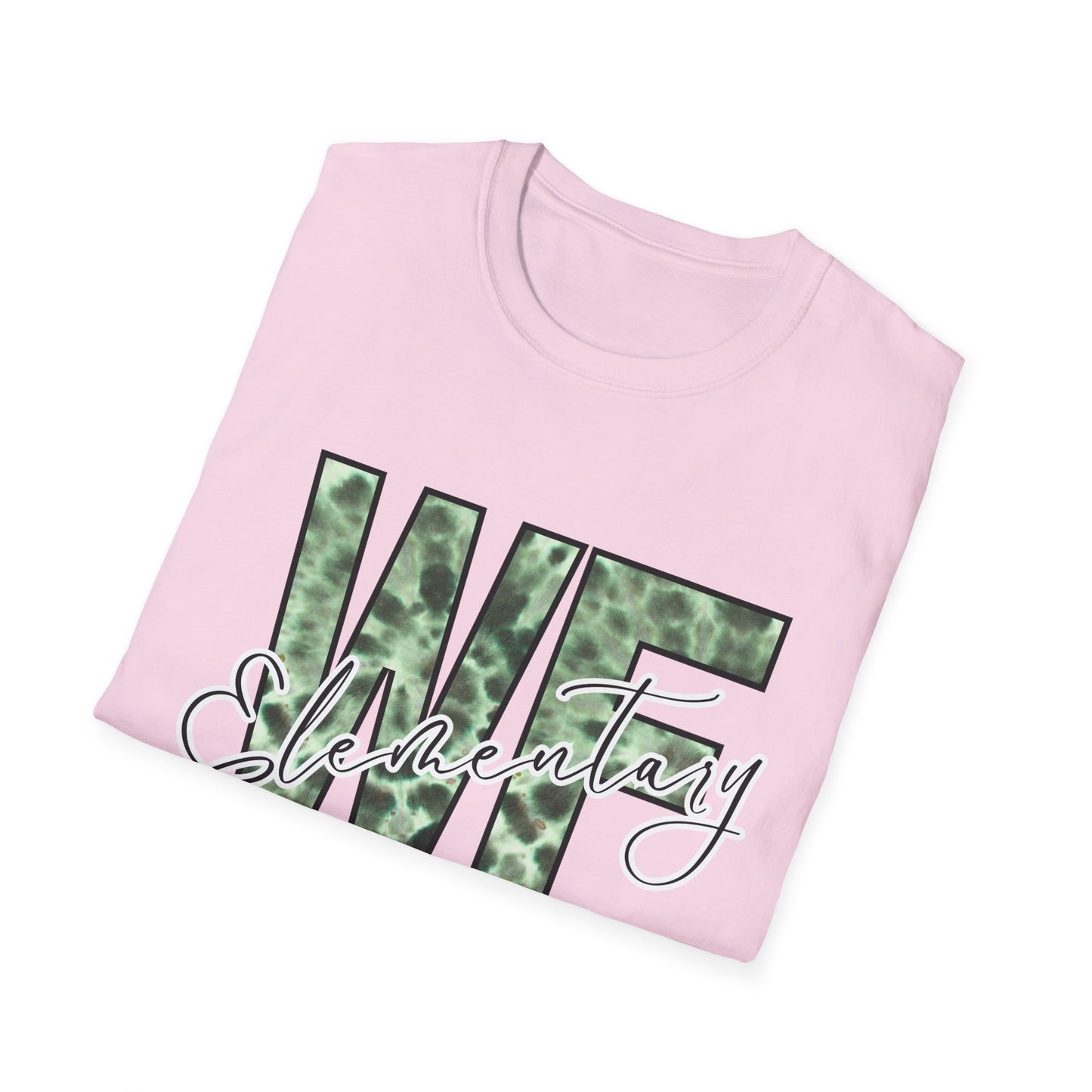 Tie Dye WFE Stylish Unisex Softstyle T-Shirt with WF Elementary Design