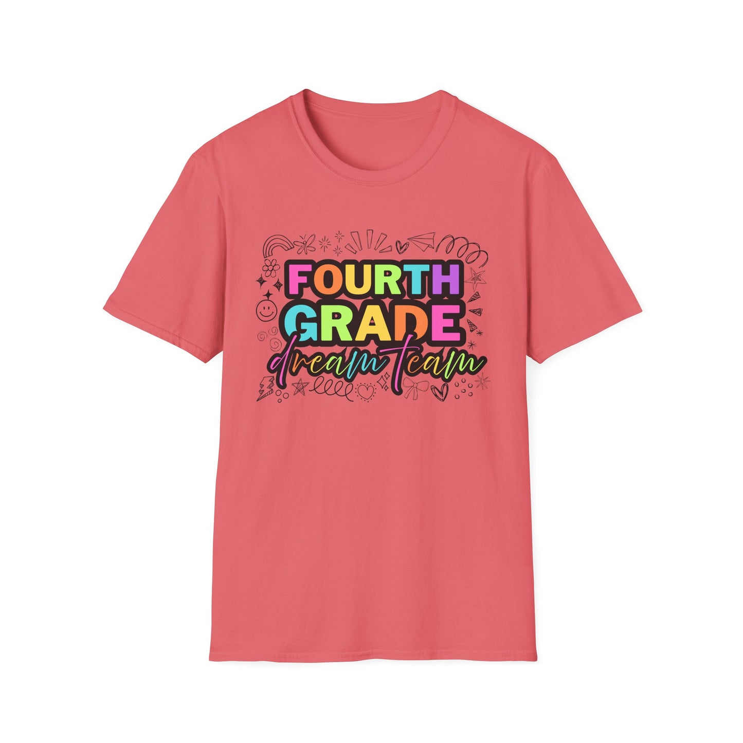 Dream Team- 4th Grade- Unisex Softstyle T-Shirt- Teacher Life