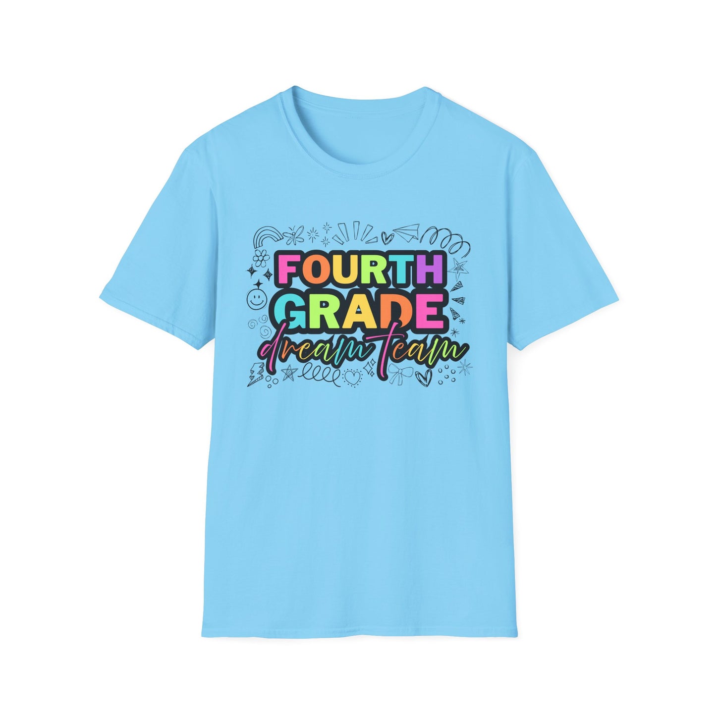Dream Team- 4th Grade- Unisex Softstyle T-Shirt- Teacher Life