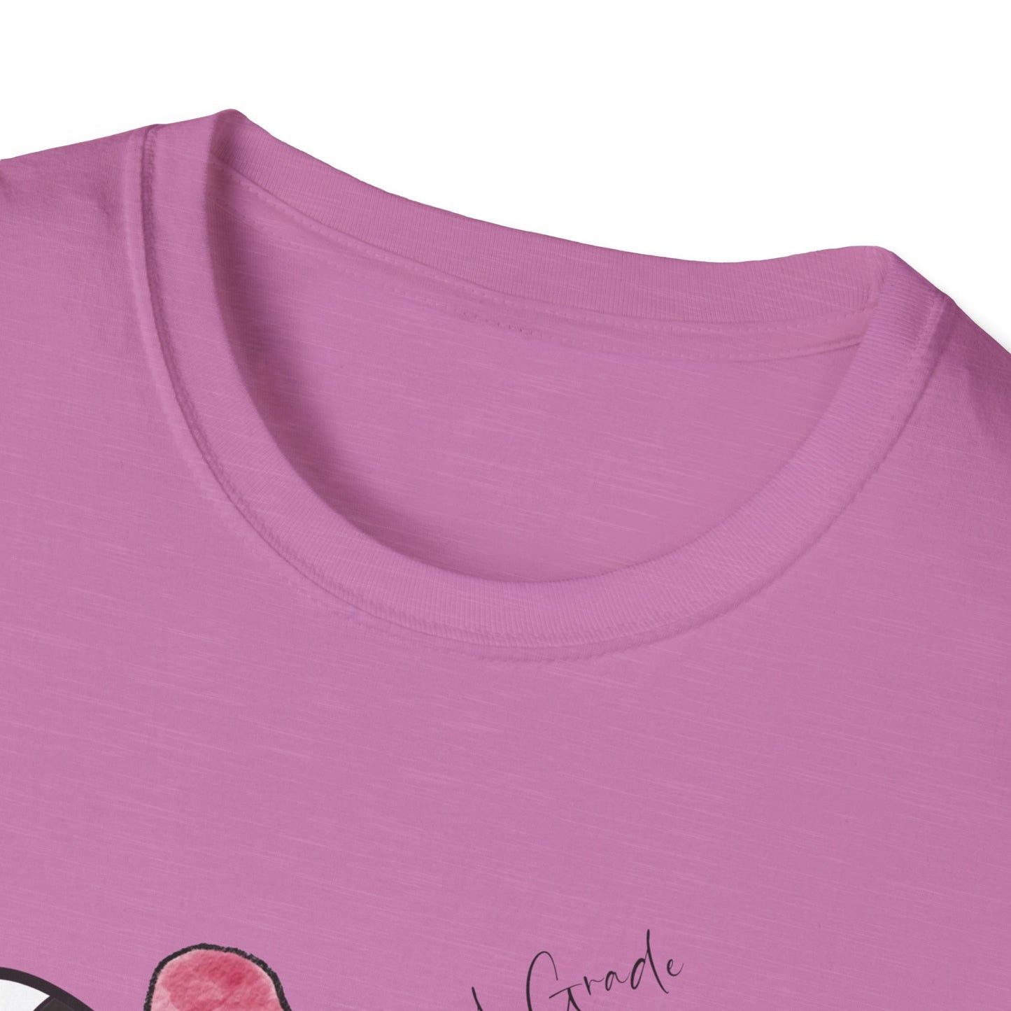 2nd Grade- Checkered Bow + Pencil- Teacher Tee- Softstyle Unisex Tee