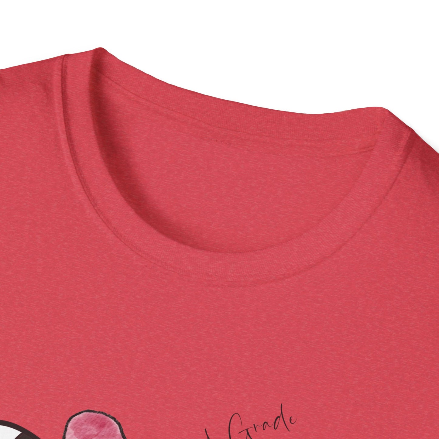 2nd Grade- Checkered Bow + Pencil- Teacher Tee- Softstyle Unisex Tee