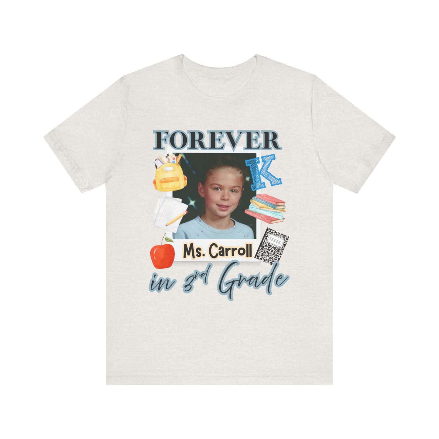 Kristi- Personalized Forever in 3rd Grade Teacher Tee - Personalized Unisex Jersey Shirt