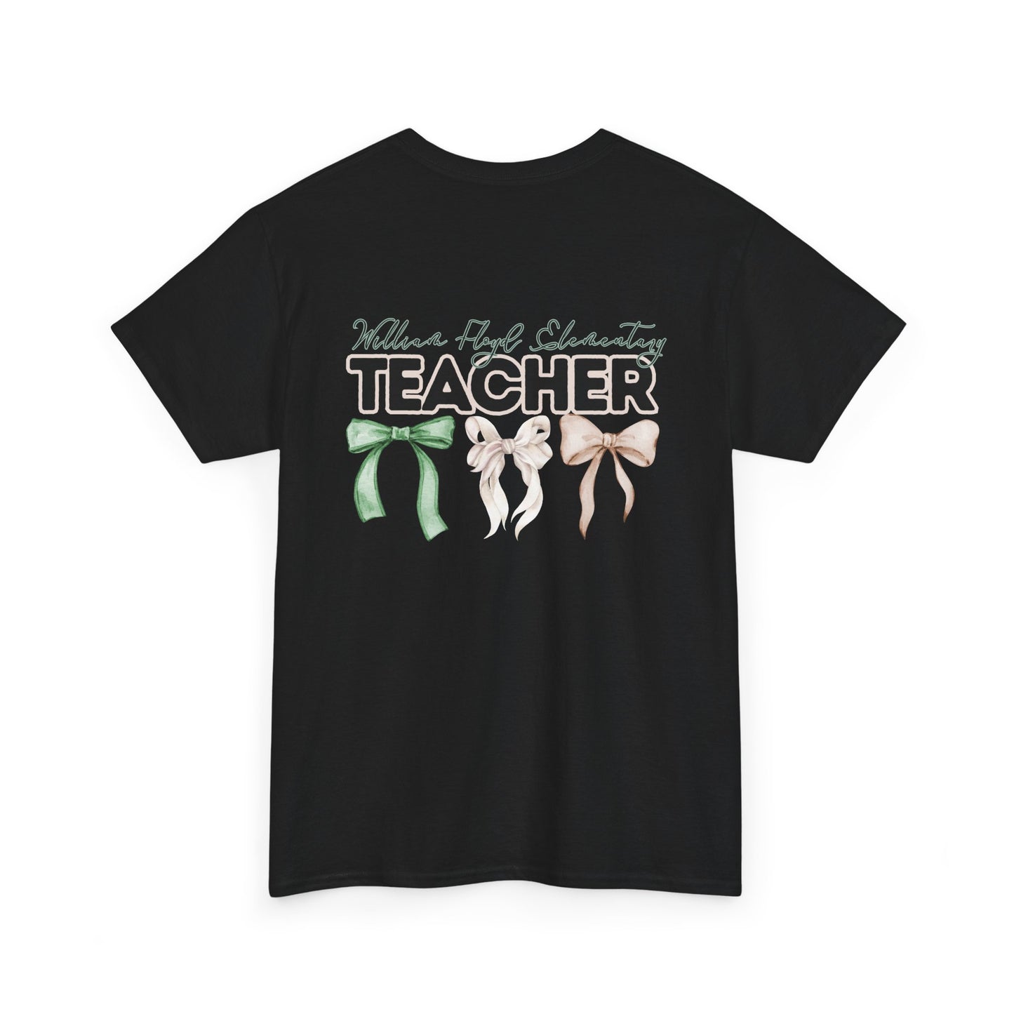 WFE Teacher and Bows- Unisex Heavy Cotton Tee with Bow Design