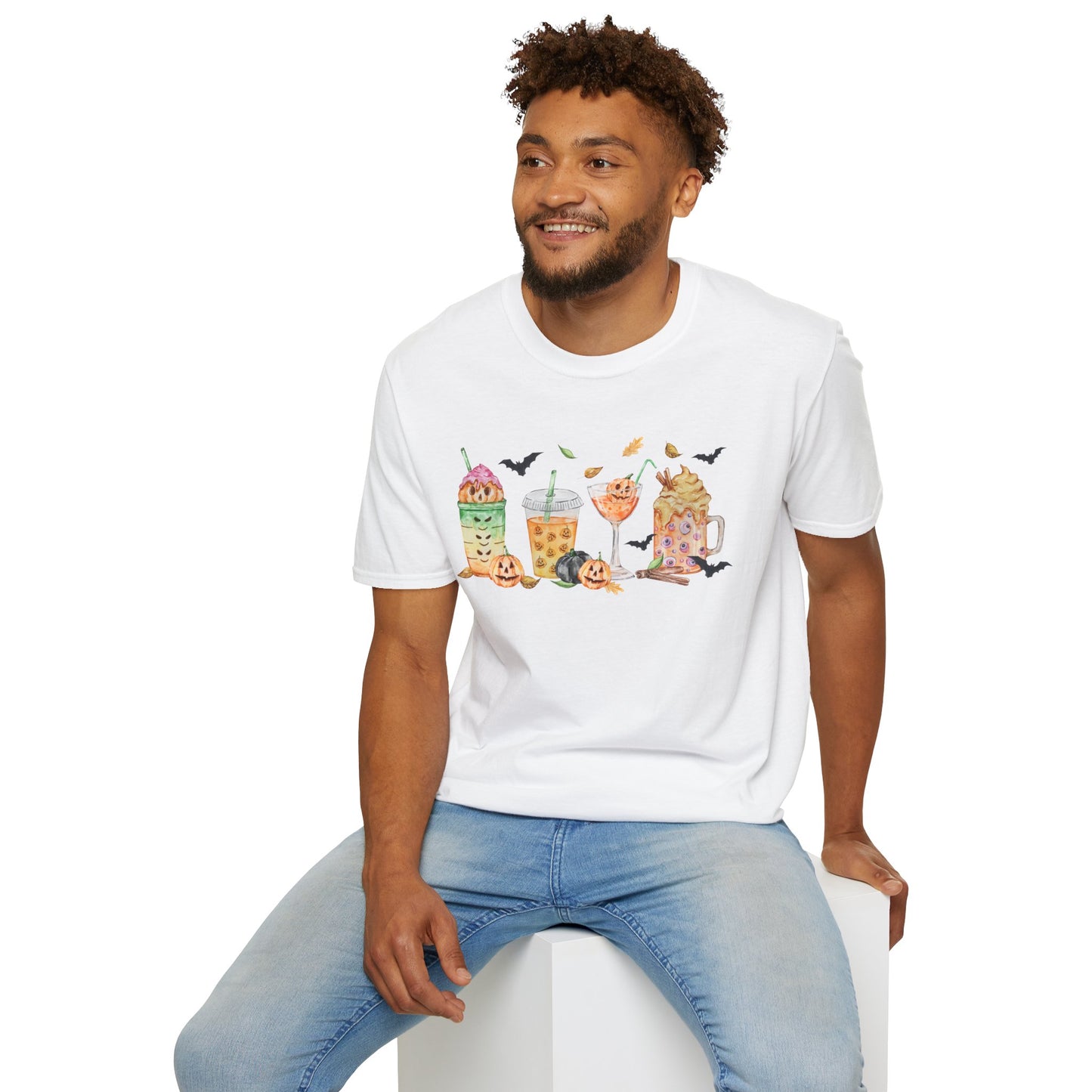 Halloween Beverage Themed T-Shirt- Unisex Softstlye