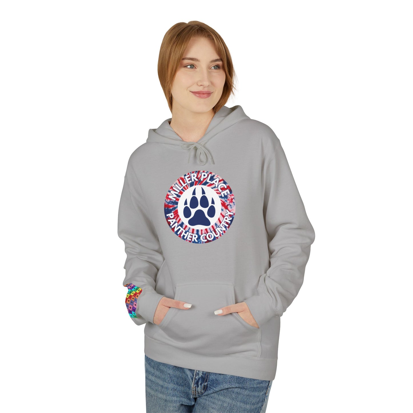 Miller Place Panther Country -Unisex Fleece Hoodie with Tie Dye Design