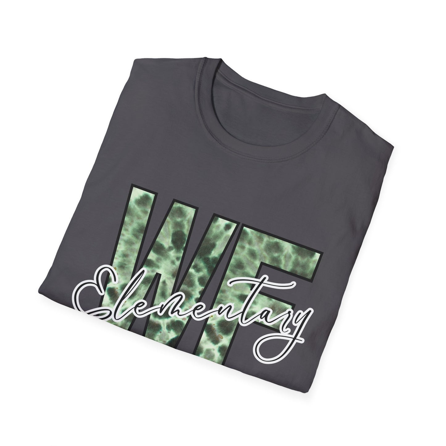 Tie Dye WFE Stylish Unisex Softstyle T-Shirt with WF Elementary Design