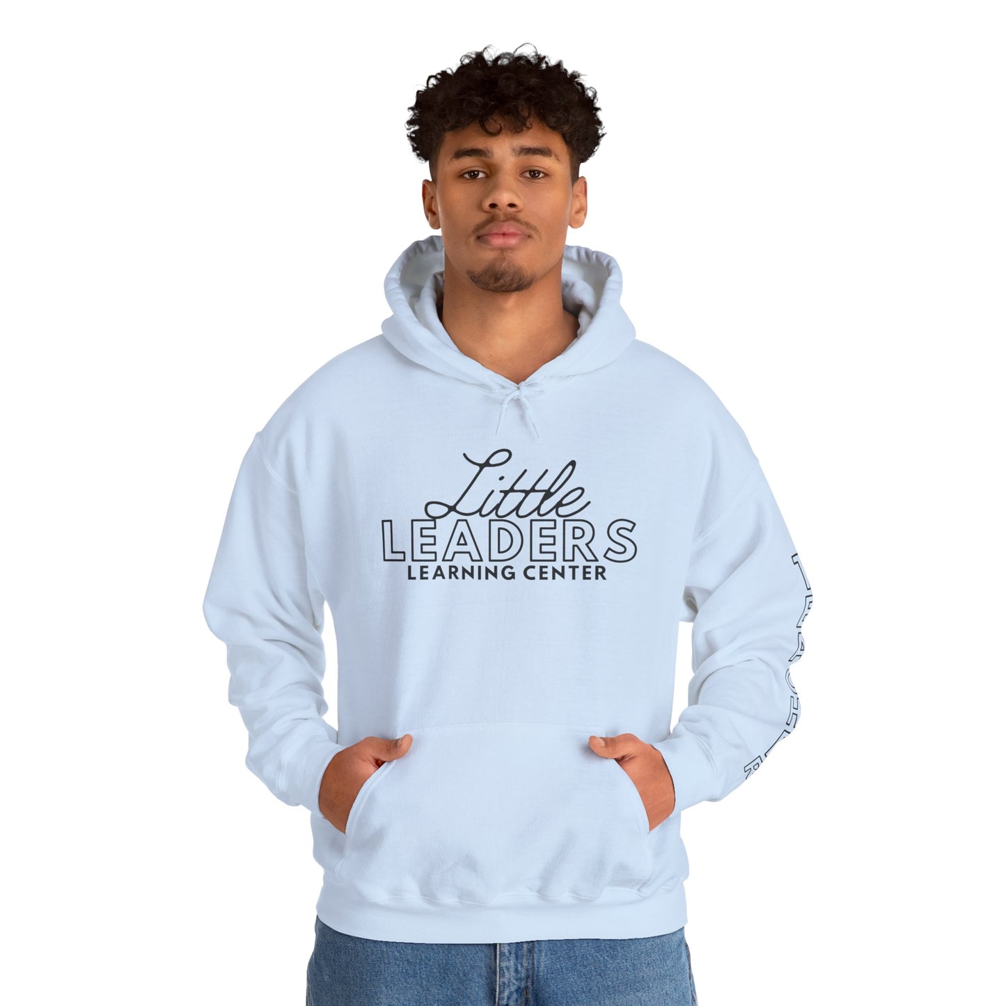 Little Leaders Teacher Simple Design Hoodie w/ Teacher on Sleeve - Cozy Unisex Sweatshirt