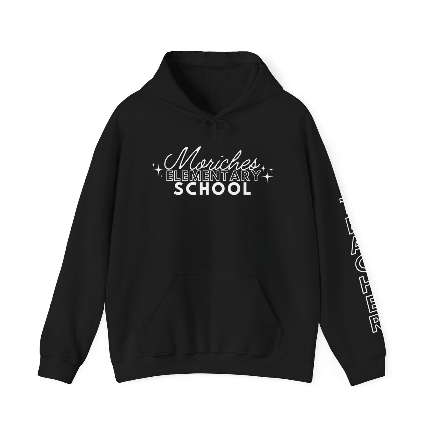 Moriches Teacher Simple Design Hoodie w/ Teacher on Sleeve - Cozy Unisex Sweatshirt