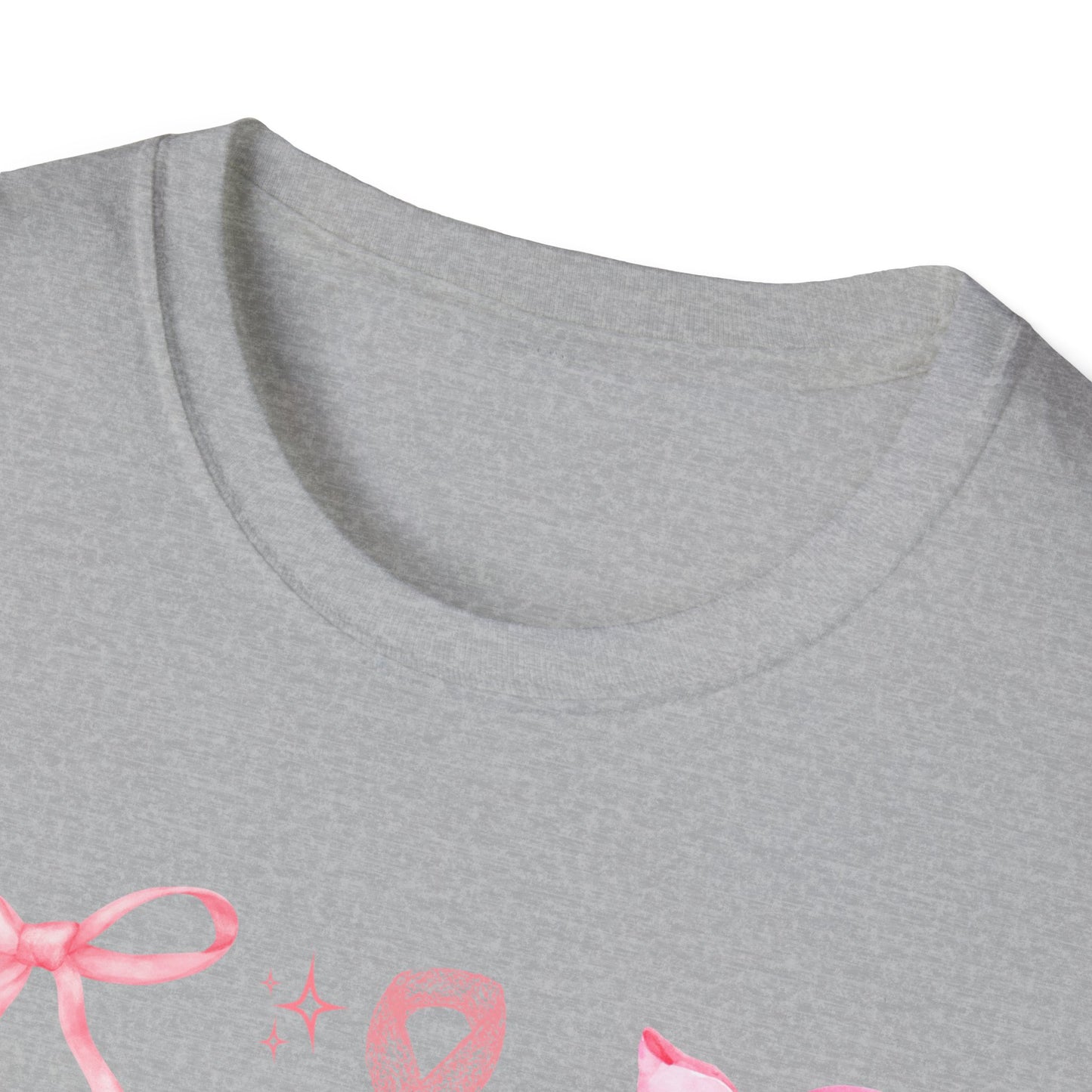 Breast Cancer Bows Awareness Tee, Unisex Softstyle T-Shirt