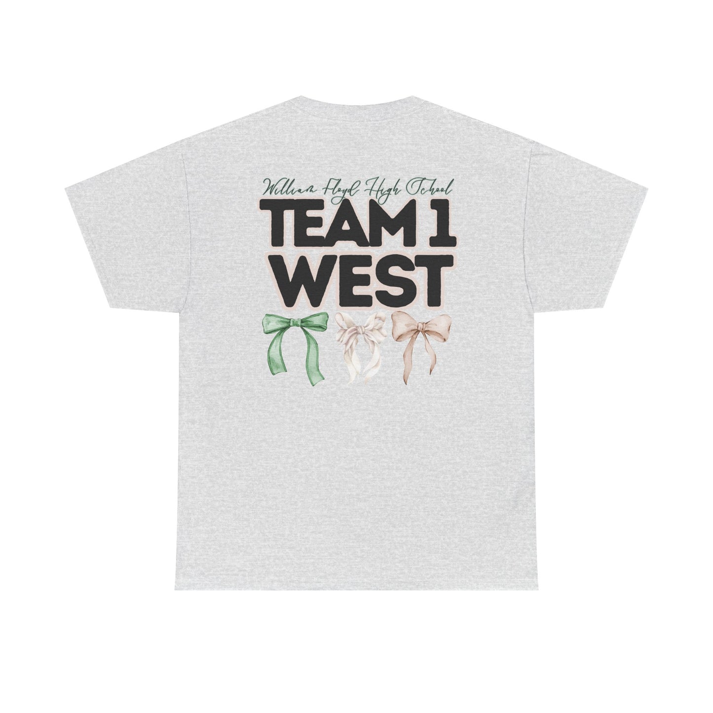 WFHS- TEAM 1 WEST- Floyd Strong Teacher and Bows- Unisex Heavy Cotton Tee with Bow Design