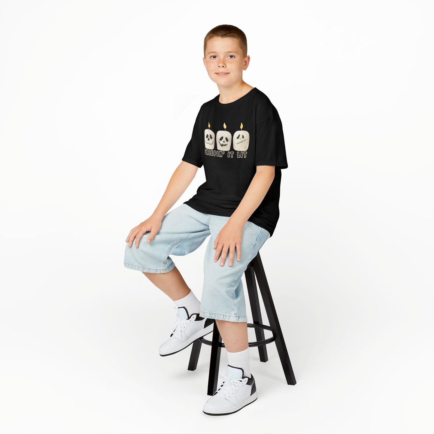 Creepin' It Lit Kids Tee, Halloween Shirt for Kids