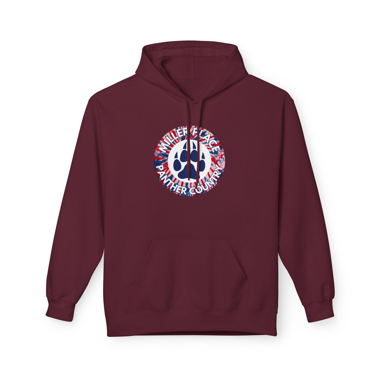 Miller Place Panther Country -Unisex Fleece Hoodie with Tie Dye Design