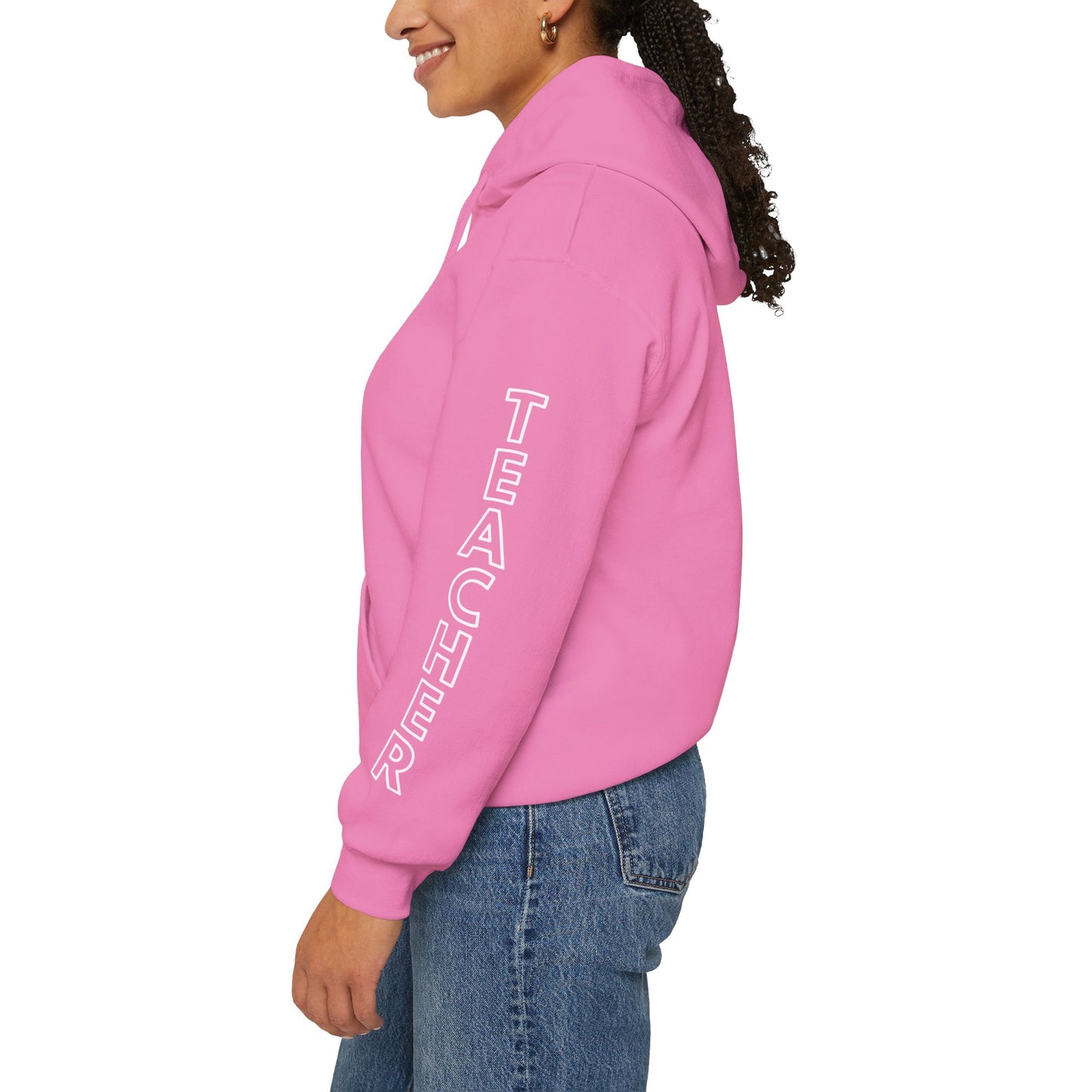 Little Leaders Teacher Simple Design Hoodie w/ Teacher on Sleeve - Cozy Unisex Sweatshirt