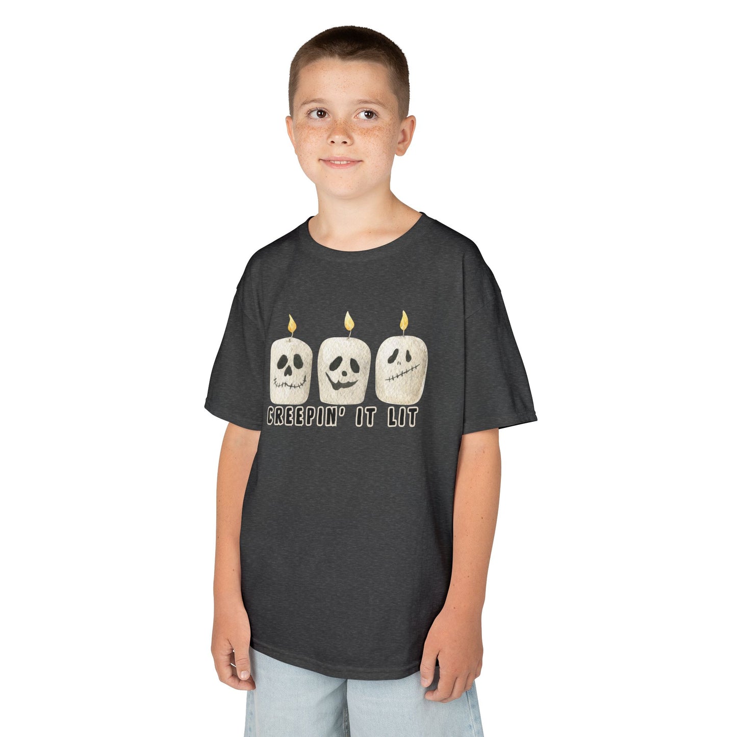 Creepin' It Lit Kids Tee, Halloween Shirt for Kids