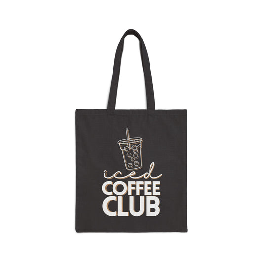 Iced Coffee Club Cotton Canvas Tote Bag - Stylish & Eco-Friendly Shopper
