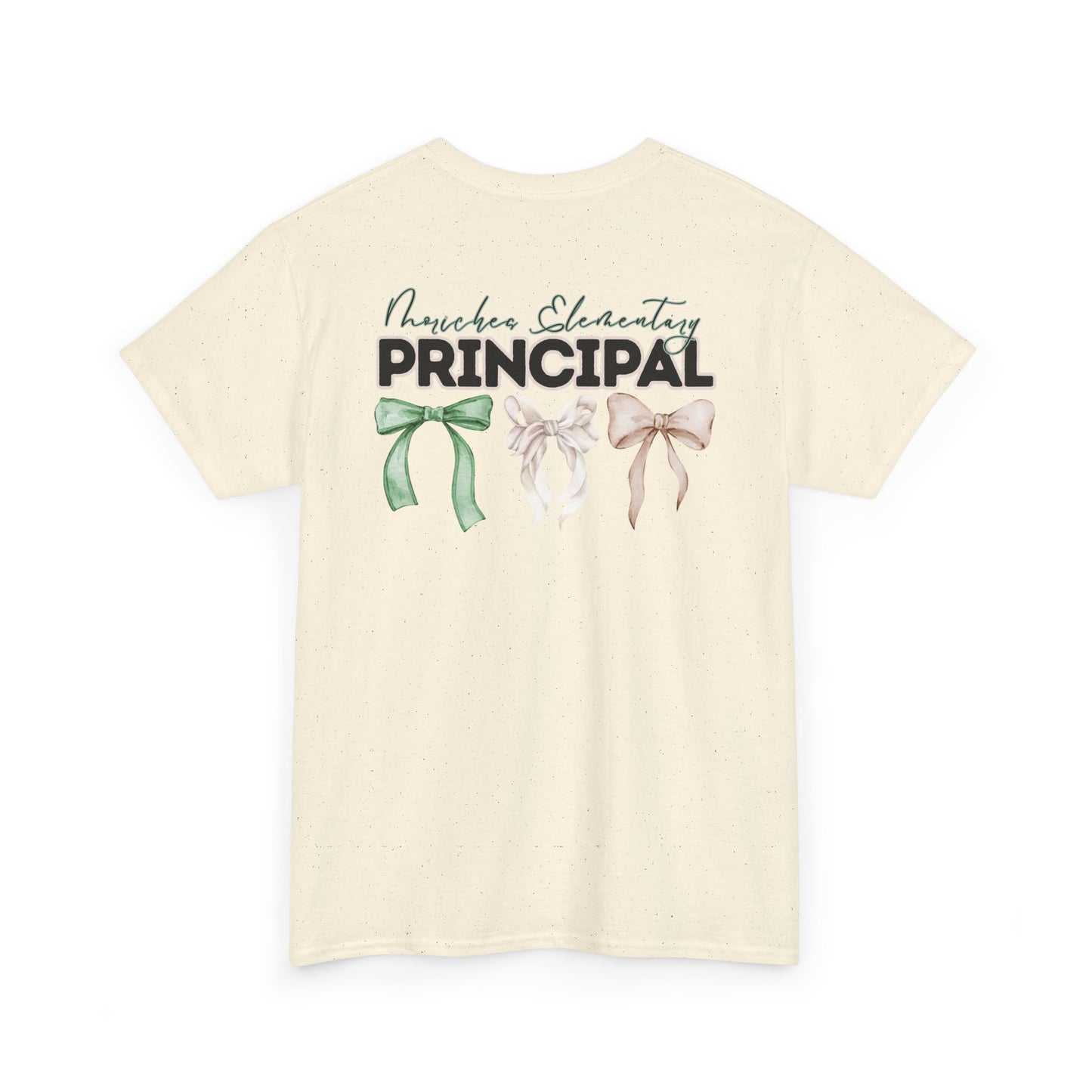Moriches Principal and Bows- Unisex Heavy Cotton Tee with Bow Design