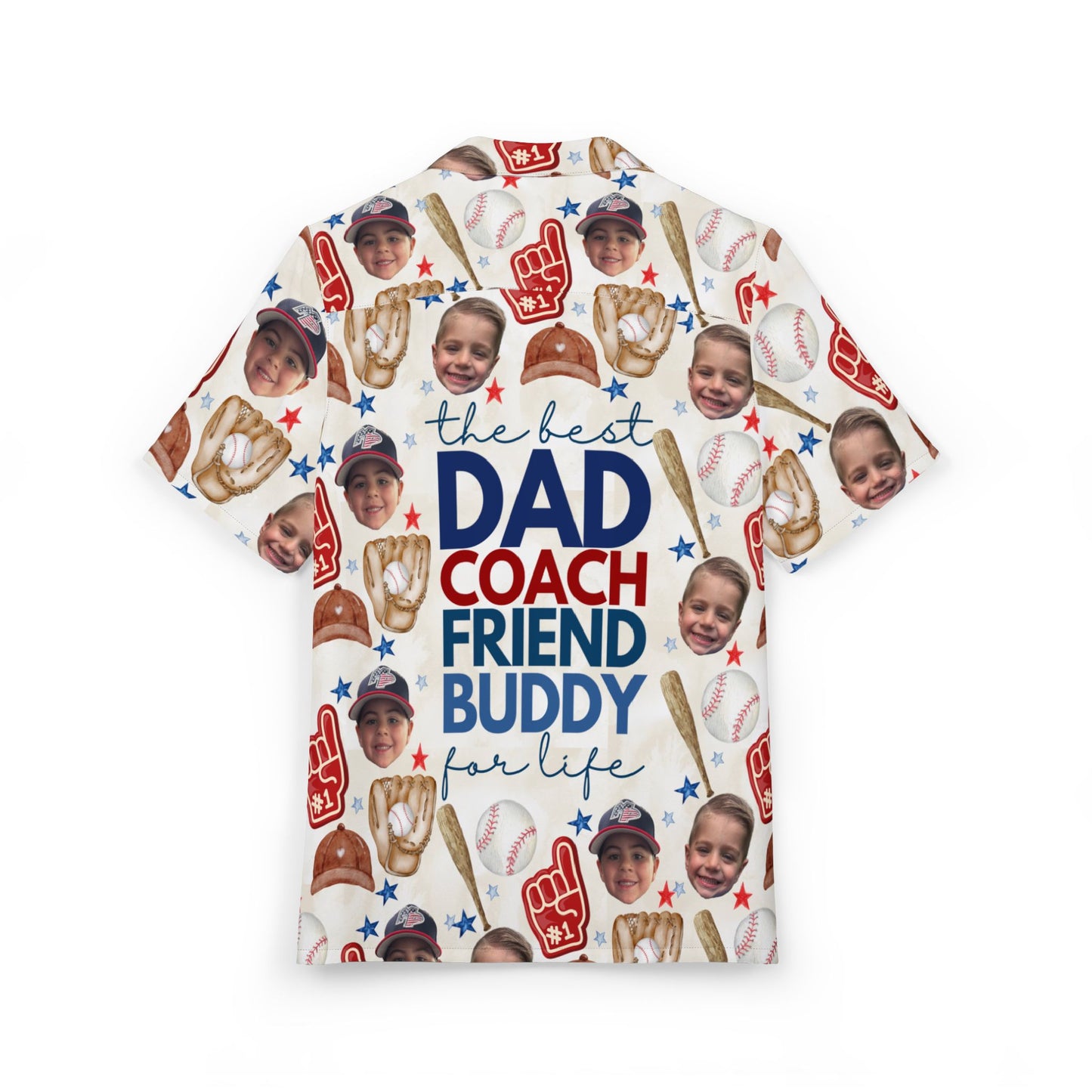 Fatherhood- Personalized Baseball DAD- Hawaiian Button-Down Shirt -Fathers Day