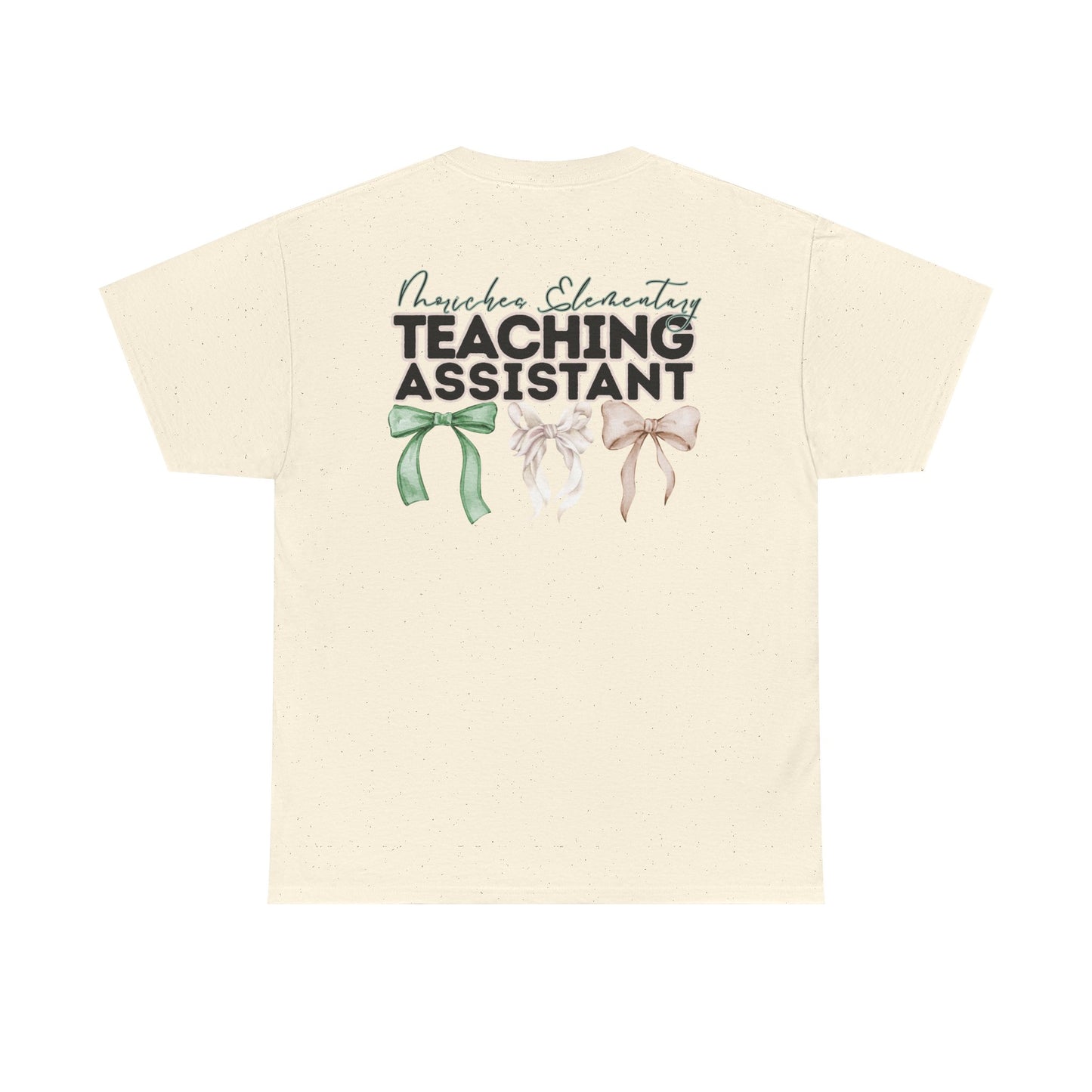 Moriches- Teaching Assistant and Bows- Unisex Heavy Cotton Tee with Bow Design