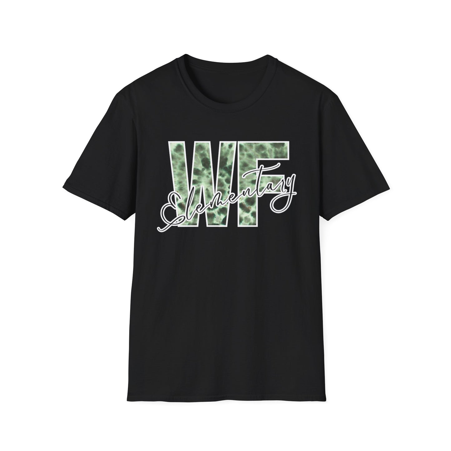 Tie Dye WFE Stylish Unisex Softstyle T-Shirt with WF Elementary Design