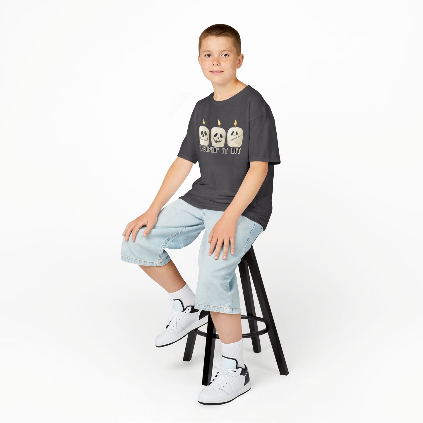 Creepin' It Lit Kids Tee, Halloween Shirt for Kids