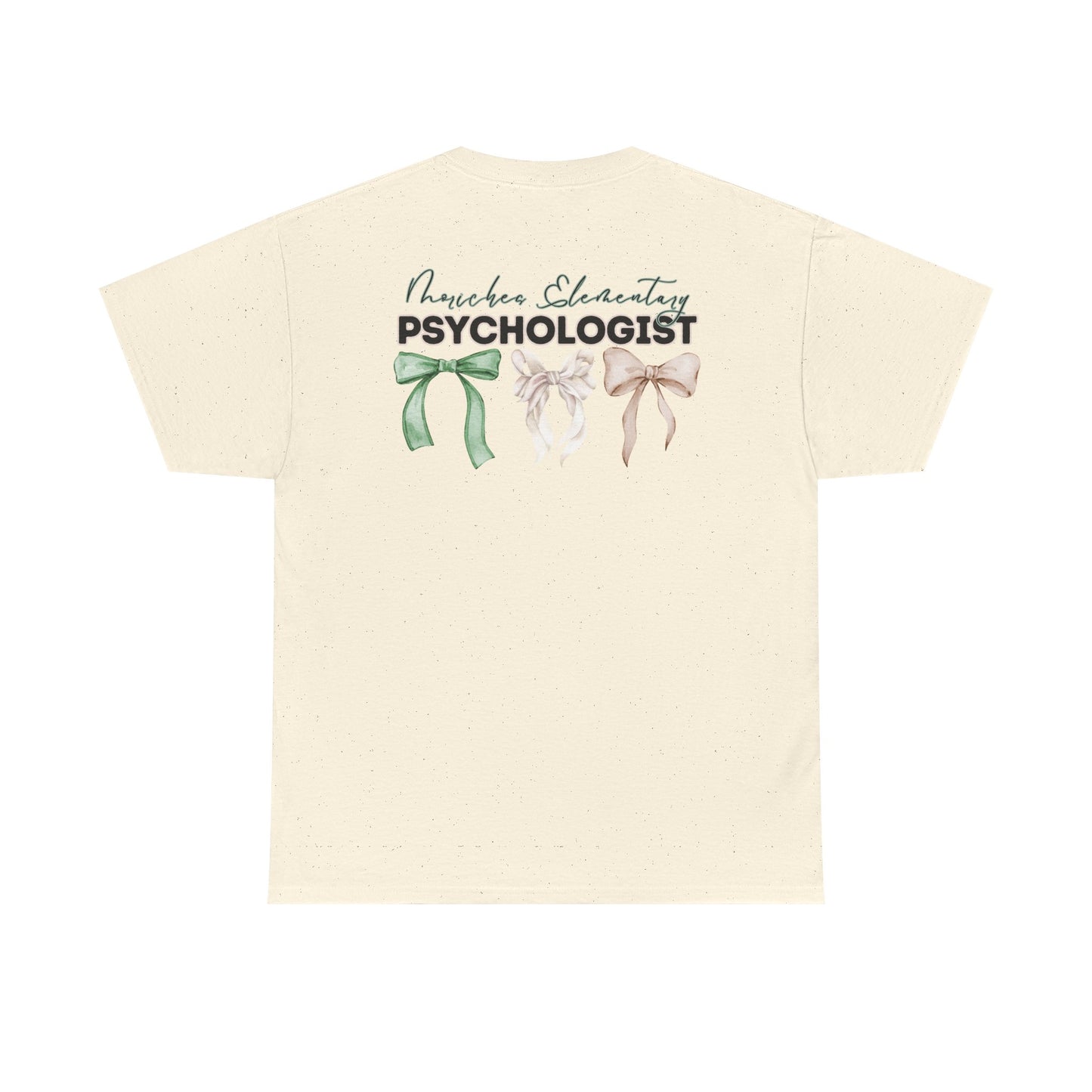 Moriches Psychologist and Bows- Unisex Heavy Cotton Tee with Bow Design