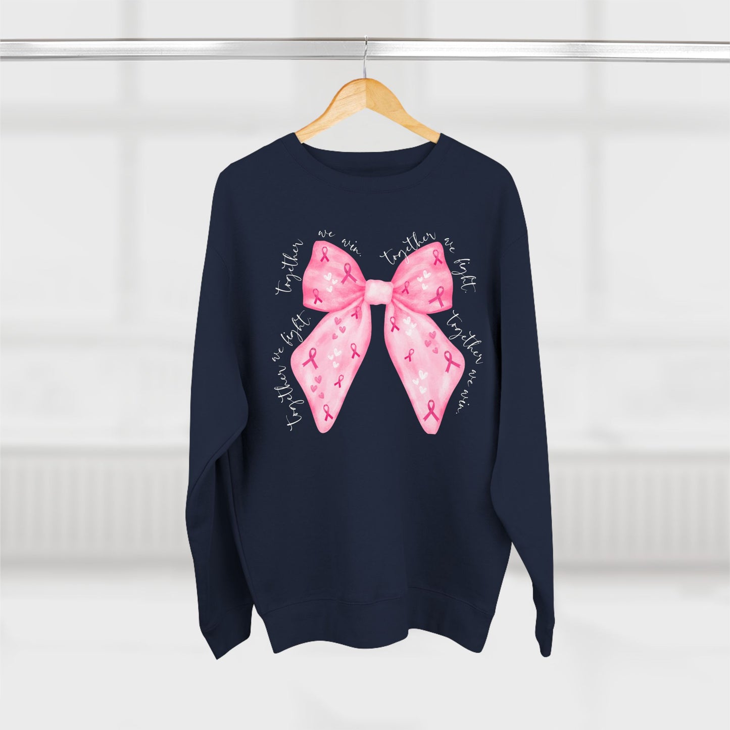 Breast Cancer Bow- Awareness Unisex Crewneck Sweatshirt