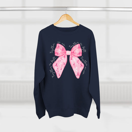 Breast Cancer Bow- Awareness Unisex Crewneck Sweatshirt