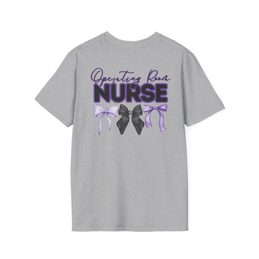 OR Nurse Softstyle T-Shirt with Bow Design- Healthcare