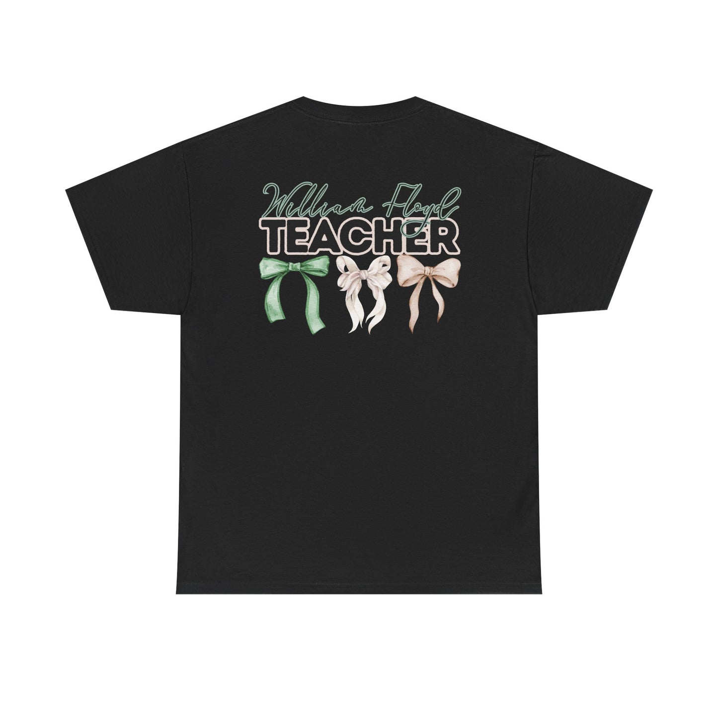 Floyd Strong Teacher and Bows- Unisex Heavy Cotton Tee with Bow Design