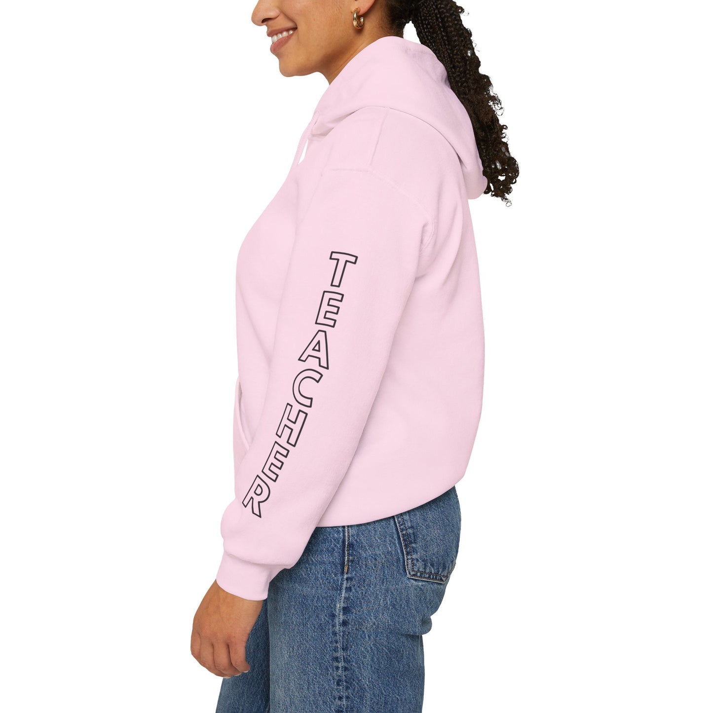 WFE Teacher Simple Design Hoodie w/ Teacher on Sleeve - Cozy Unisex Sweatshirt